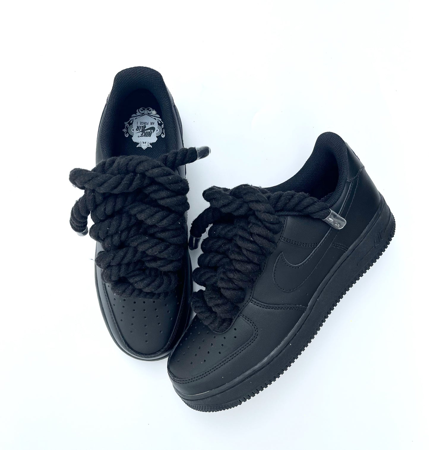 Nike Air Force 1 All Black "Rope Laces"