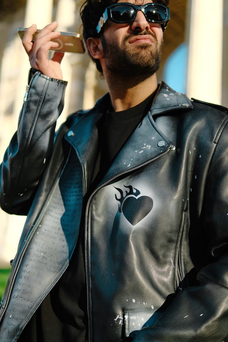 Biker leather jacket "Lover"