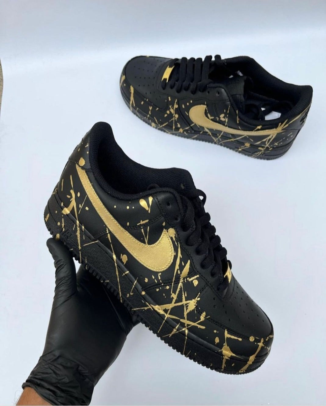 Black Air Force 1 "Gold Splatter" - Ninostudio